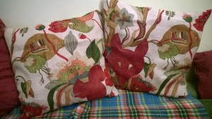 Squirrel and fox cushions
