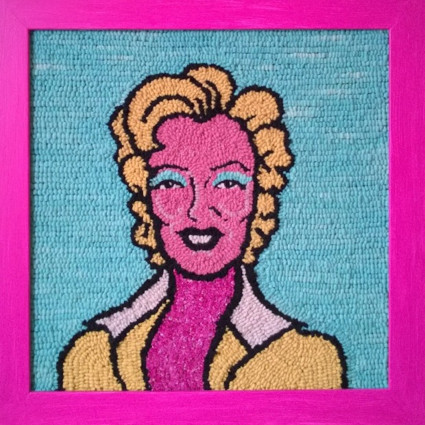 Finished Marilyn Monroe 'hooky' mat portrait.