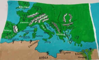 Detail of map of ancient Europe